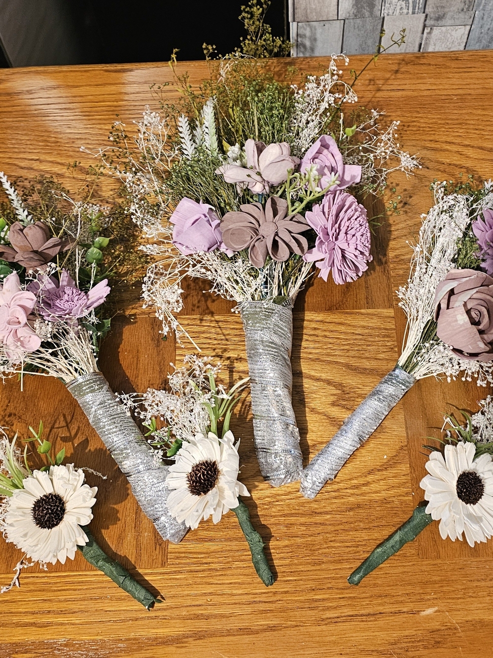 Wedding In a Box! 3 Bouquets, 3 Boutonnieres!